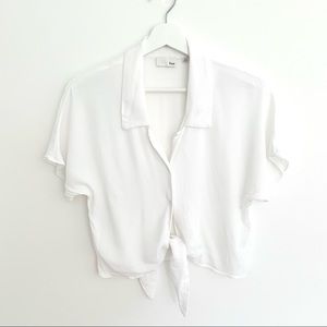 3/$25 ARITZIA Wilfred Crop Tie-Up Blouse - XS